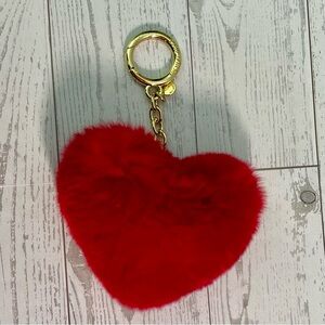 Michael Kors Fluffy Red Heart Keychain